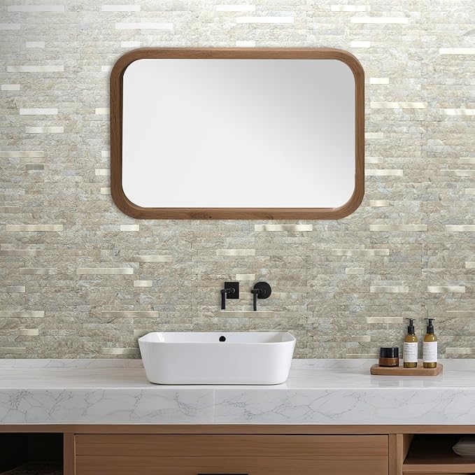 AULIGET 20 Sheets Faux Stone Peel and Stick Backsplash, Sandstone - Image 3