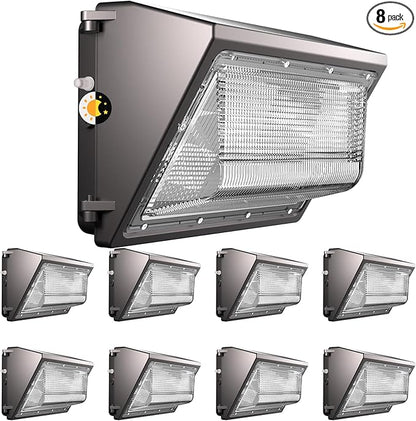 Lightdot 8Pack 100W LED Wall Pack Lights, 100-277v Dusk to Dawn by LightdotLighting