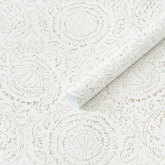 Heroad Boho Peel and Stick Wallpaper Modern Floral Wall Paper Neutral Beige by HeroadBrand