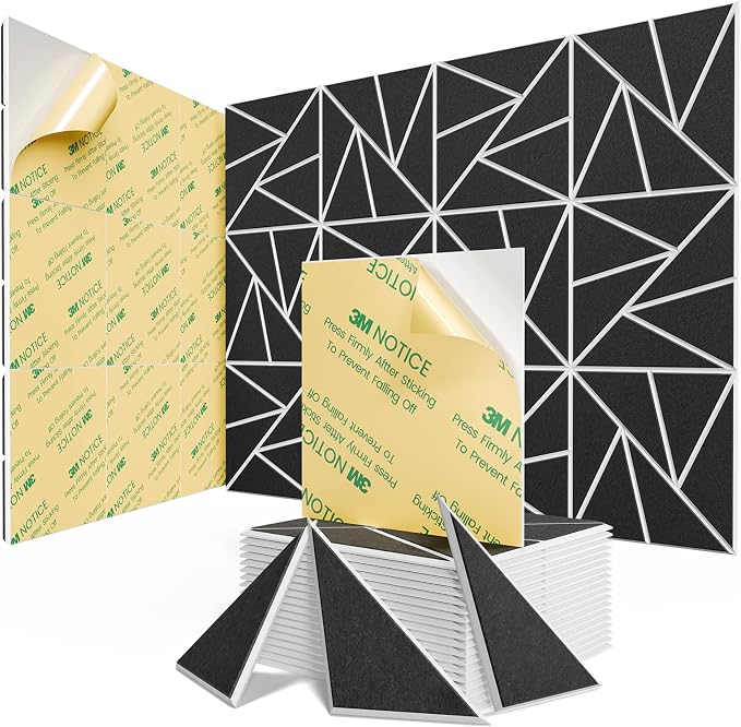 22 pack Acoustic Panels With Self-Adhesive, Sound Panels High Density, by ROOME