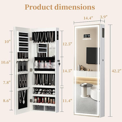 LED Mirror Jewelry Cabinet - Image 6