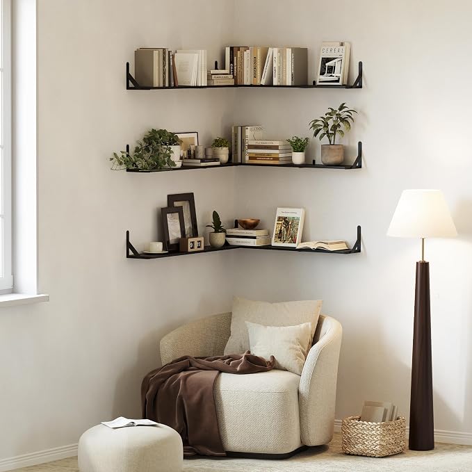 WOPITUES Floating Shelves for Wall 40″W x 8″D, Long Wall Mounted Shelves Set of - Image 5