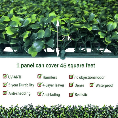 ODTORY Artificial Ivy Privacy Fence Wall Screen: 40X160 in UV-Anti Faux Boxwood - Image 3