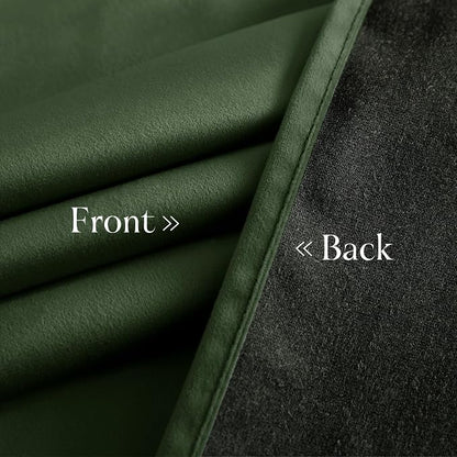 NICETOWN Olive Green Velvet Blackout Curtains 92 inch Long - Image 8