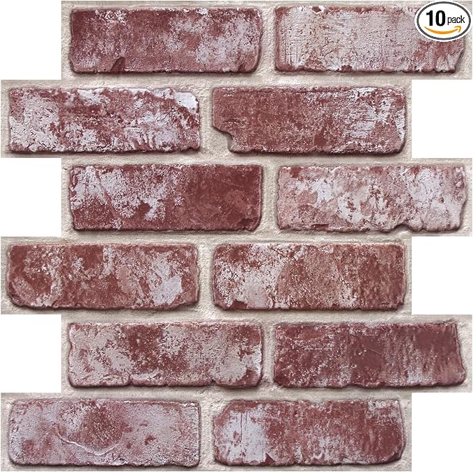 COMSTICKC 3D Faux Brick Wall Panels Peel and Stick Wall Covering, Not Real Brick by COMSTICKCDECOR