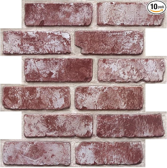 COMSTICKC 3D Faux Brick Wall Panels Peel and Stick Wall Covering, Not Real Brick by COMSTICKCDECOR