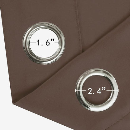 LEMOMO Blackout Curtains 52 x 45 inch/Chocolate Brown Curtains Set of 2 - Image 5