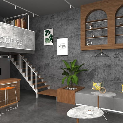 3yecao 31"×1181" Extra Wide Big Thickness Blue Grey Concrete Wallpaper Peel and - Image 8
