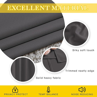 NICETOWN Patio Door Curtain 95 inch Length, Grommet Top Thermal Insulated - Image 4