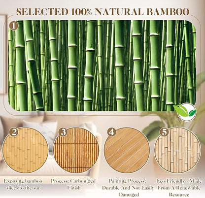 Juexica 2 Pcs Natural Bamboo Wall Panel 12 x 96 Inch Bamboo Covering Renewable - Image 7
