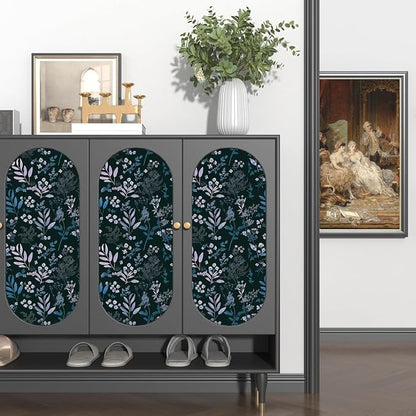 Laatse Vintage Blue Wallpaper Peel and Stick Dark Pink Floral Wallpaper 17.5'' - Image 6