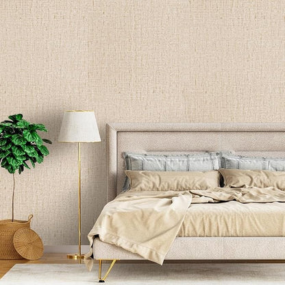 Beige Grasscloth Peel and Stick Wallpaper Textured Contact Paper 15.7inch x - Image 2