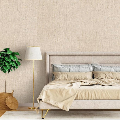 Beige Grasscloth Peel and Stick Wallpaper Textured Contact Paper 15.7inch x - Image 2