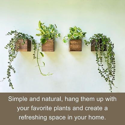 LaLaGreen Wood Planter Box for Plants Small Square Wall Planters for Indoor - Image 9