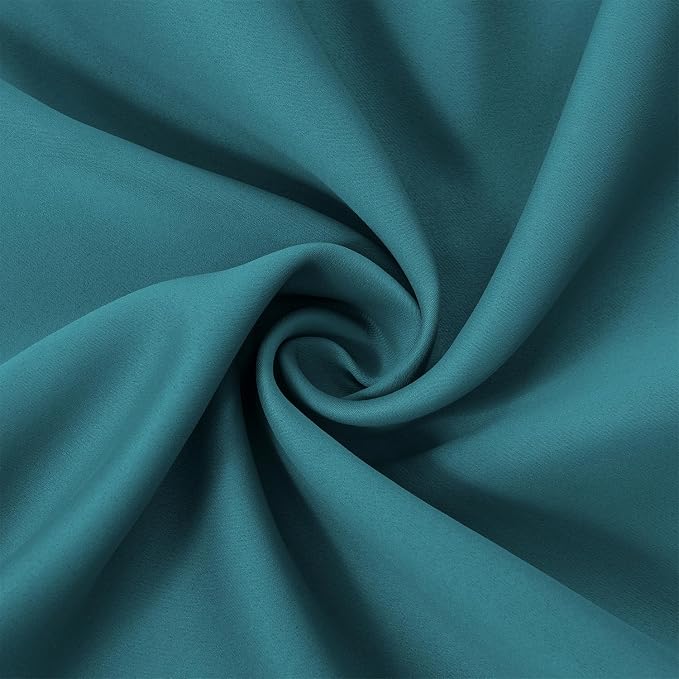 LEMOMO Blackout Curtains 66 x 84 inch/Sea Teal Curtains Set of 2 Panels/Thermal - Image 5