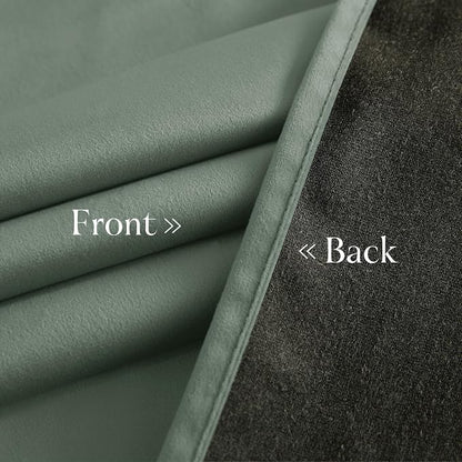 NICETOWN Green Velvet Curtains 96 inches Long 2 Panels - Image 6