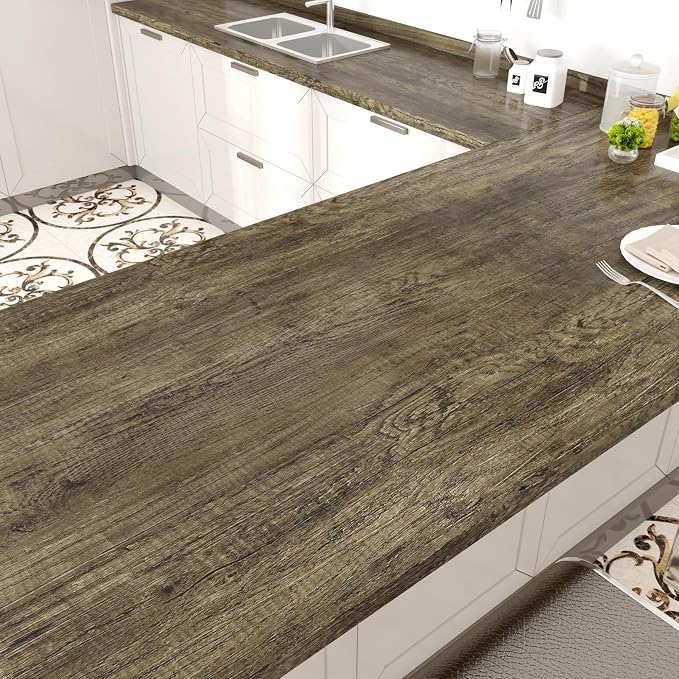 WESTICK 24"x394" Large Wood Contact Paper Peel and Stick Countertops Brown Wood by WESTICK