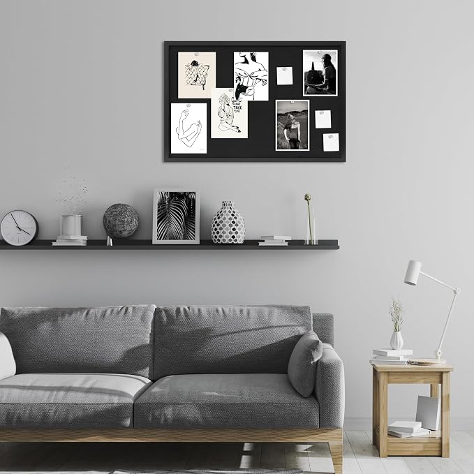 DAHAPYBOO Cork Board with Linen Black, Bulletin Board 30"x20", Corkboards - Image 7