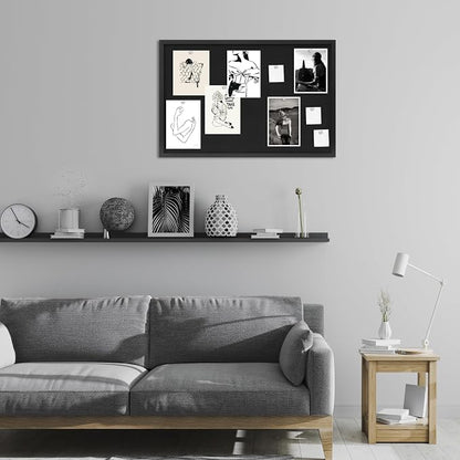 DAHAPYBOO Cork Board with Linen Black, Bulletin Board 23"x17", Corkboards - Image 6