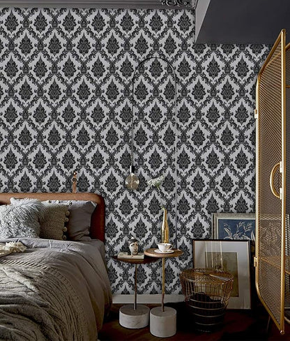17.7" x 78" Peel and Stick Wallpaper Black Wallpaper - Image 7