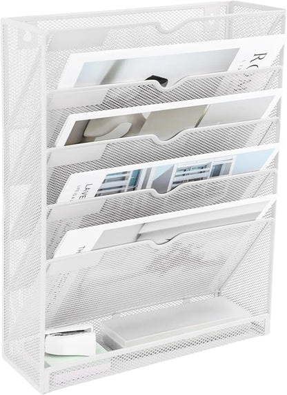 EASEPRES 6 Tier Mesh Hanging Wall File Organizer, Desk Vertical Mail Paper - Image 8