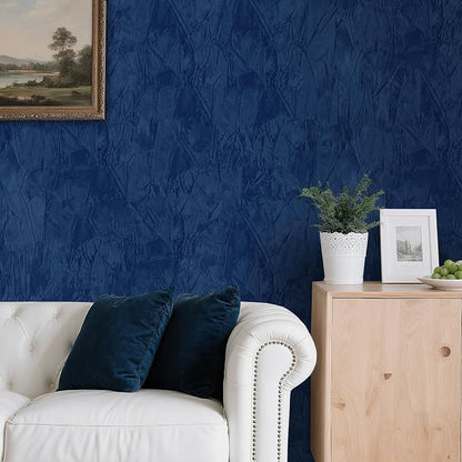 Blue Velvet Fabric Wallpaper Peel and Stick Felt Contact Paper 17.7"x80" - Image 2