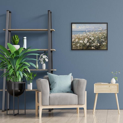 Nature Landscape Wall Art Coastal Wildflower Poster 16X24 inch Black Framed - Image 3