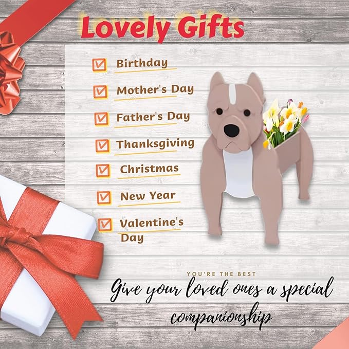 Bulldog Dog Planter Plant Pots,Cute Garden Dog Flower Planter,Dog Planters Birthday Gifts for Women,Office,Indoor/Outdoor Decor（9.45 * 7.32 * 13.5in）