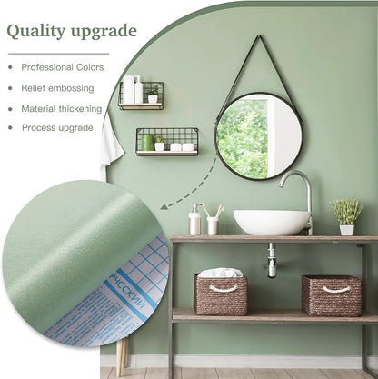 Dimoon 17.7''x236'' Peel and Stick Wallpaper Light Green Contact Paper - Image 8