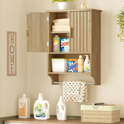 TEENFON Fluted Bathroom Wall Cabinet - Image 2