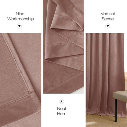 NICETOWN Dusty Pink Velvet Curtains - Image 8