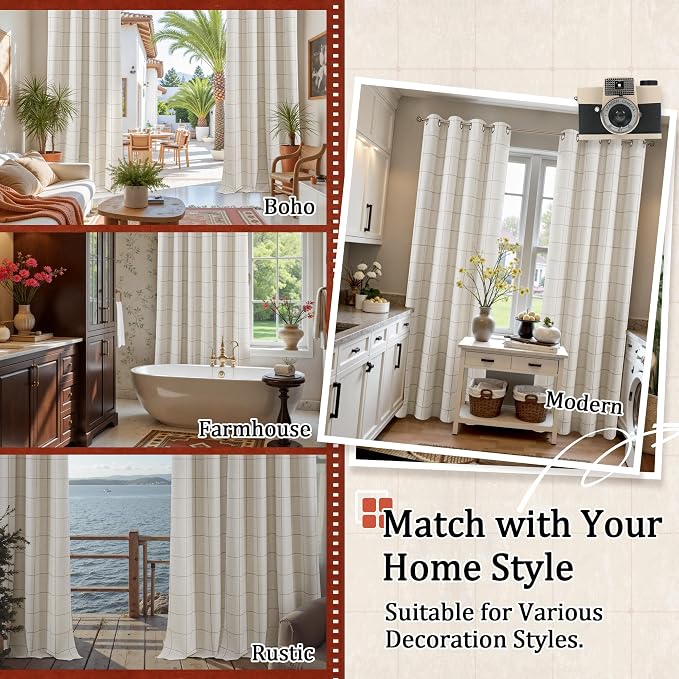 Lajode Plaid Curtains Pattern Printed 90 Inches Long - Image 8
