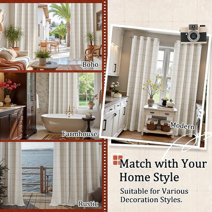 Lajode Plaid Curtains Pattern Printed 90 Inches Long - Image 8