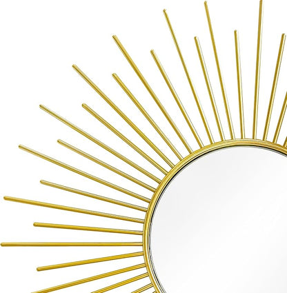 3 Pack Metal Mirrors for Wall Sunburst Wall Mirrors Home Décor Decorative - Image 2