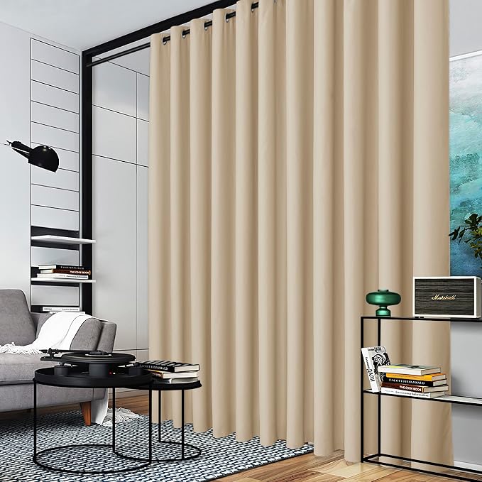 RYB HOME Blackout Room Divider Curtains Thermal Insulated Energy Efficiency - Image 3