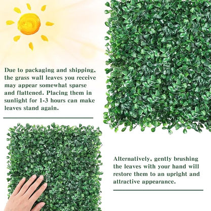 CEWOR 10"x10" Artificial Grass Wall Panels, UV Resistant & Anti-Fade Greenery - Image 6