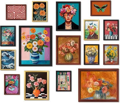 ANERZA 16 PCS Eclectic Wall Art Decor, Mid Century Modern Maximalist Home by ANERZA