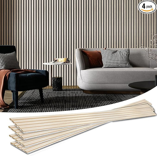 Art3d 4-Piece Wood Slat Acoustic Panels by Art3d