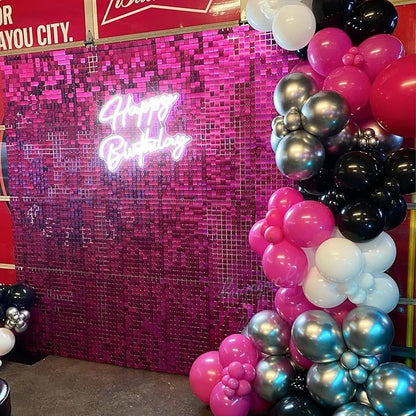 COKAOBE Hot Pink Shimmer Wall Backdrop, Photo Backdrops - Image 5