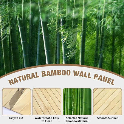 Natural Bamboo Wall Panel Covering Roll, Flexible Pole Wrap Wainscoting - Image 3