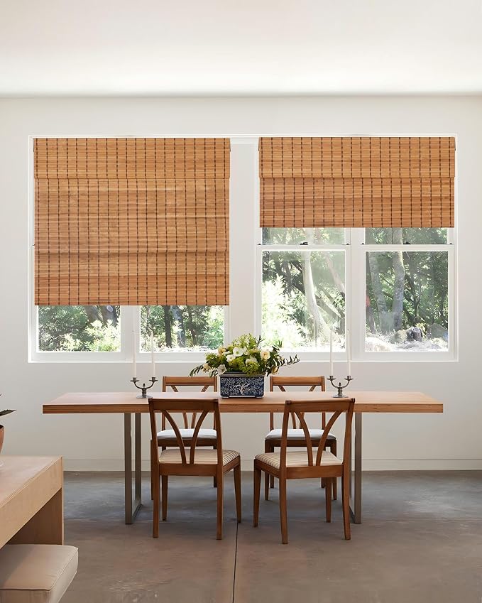 60''W X 72''H Cordless Bamboo Roman Shades - Image 7