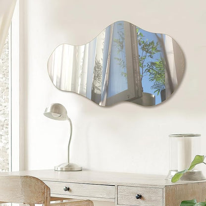 PERFNIQUE Irregular Wall Mirror Asymmetrical Mirror, Cloud Frameless Mirror - Image 5