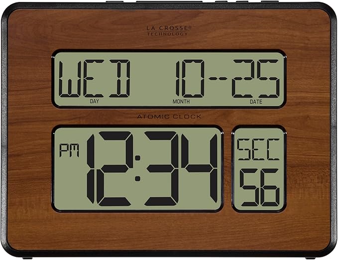 La Crosse Technology 513-1419BL-WA-INT Atomic Large Full Digital Calendar Clock - Image 2