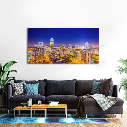 Charlotte City Skyline Wall Art Blue Night Cityscape Wall Decor North Carolina - Image 5