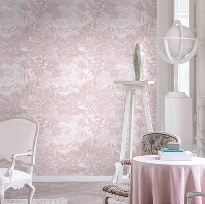 Heroad Peel and Stick Wallpaper Pink and White Vintage Forest Animals Floral - Image 3