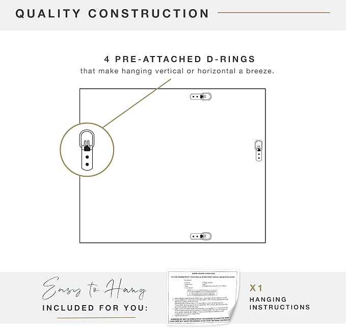 MCS Ezra 28.66x49.66 Large Wall Mirror, Vertical & Horizontal Wall Hanging - Image 4