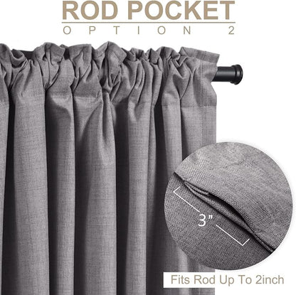 100% Blackout Shield Linen Blackout Curtains - Image 4