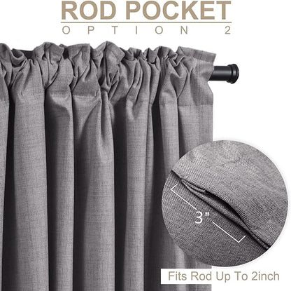 100% Blackout Shield Linen Blackout Curtains - Image 4