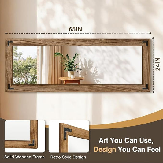 FICTOR Wooden Full Length Mirror, - Image 2
