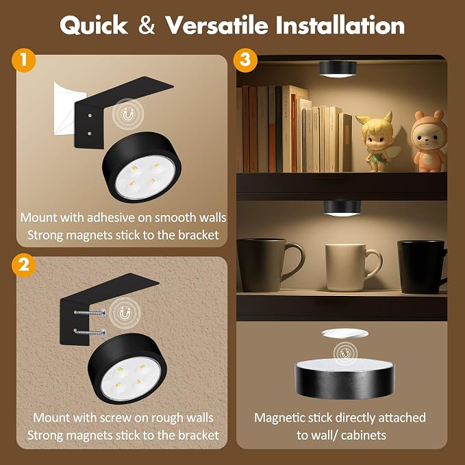 6Pcs Picture Lights for Wall Battery Operated, Magnetic Led Painting Light - Image 8